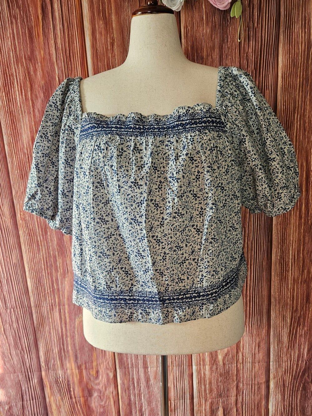 NWT Madewell Cotton Embroidered Button Back Top Plus Size 3X